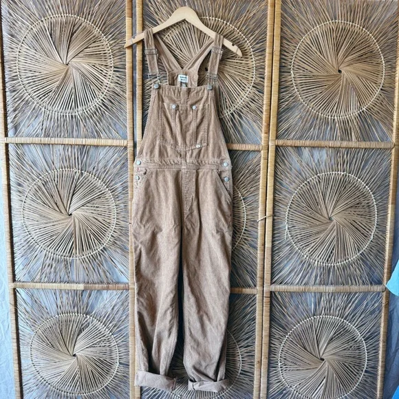 Aritzia Sunday Best Corduroy Tan Brown Overalls SZ: S - Picture 1 of 7
